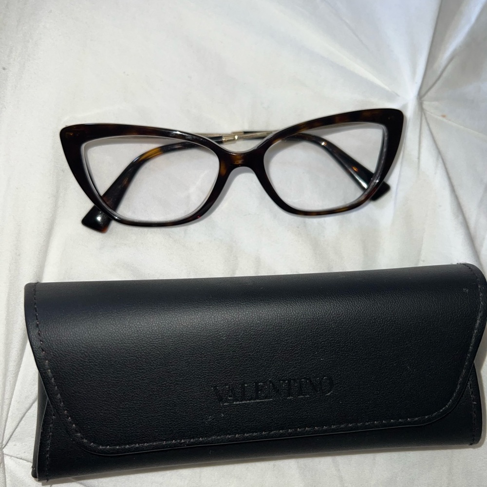 Valentino Brown and Black Cat-Eye Glasses